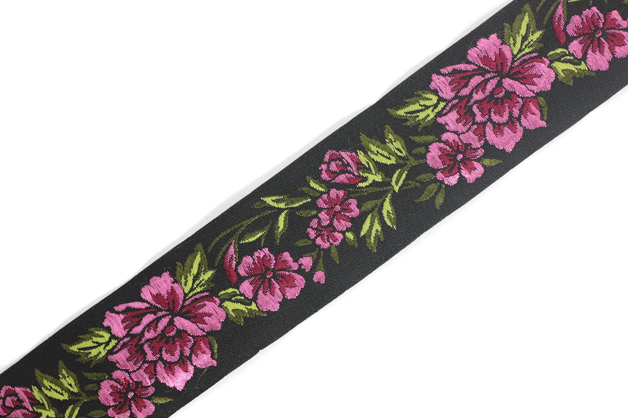 【えむ】Mallorca Back Ribbon Floral FLORAL H-14-A Jacquard Ribbon Cotton Trim 1-5/8